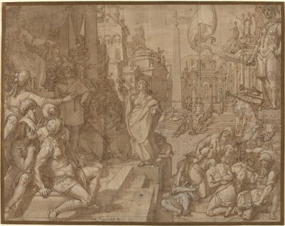 Disputation av Saint Catherine of Alexandria av Federico Zuccaro