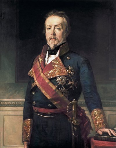 Porträtt av Evaristo Fernandez de San Miguel y Valledor (1785-1862), spansk militäradelsman och politiker av Federico de Madrazo y Kuntz