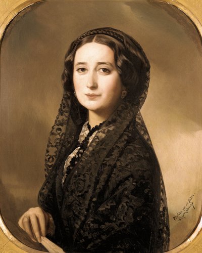 "Porträtt av den spanska poeten Carolina Coronado (1823-1911)" (målning) av Federico de Madrazo y Kuntz