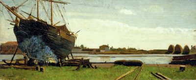 Fartyg på kaj av Federigo Zandomeneghi