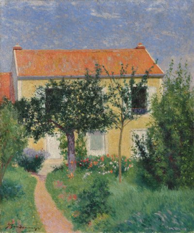Det röda taket, ca 1882-83 (olja på duk) av Federigo Zandomeneghi