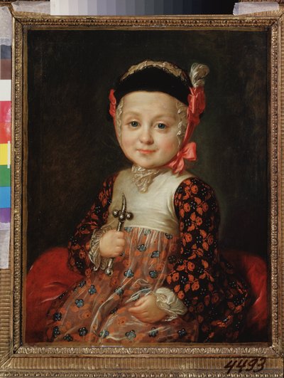 Porträtt av Alexei Grigorievich Bobrinski (1762-1813) som barn. (oäkta barn till Catherine II av Fedor Stepanovich Rokotov