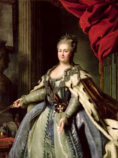 Porträtt av Katarina II (1729-96) c.1770 (olja på duk) av Fedor Stepanovich Rokotov