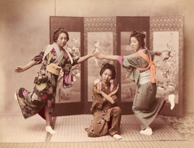Flickor som dansar ca 1895 (foto) av Felice Beato