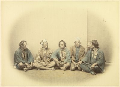 [En grupp japanska kontraktsanställda arbetare] av Felice Beato