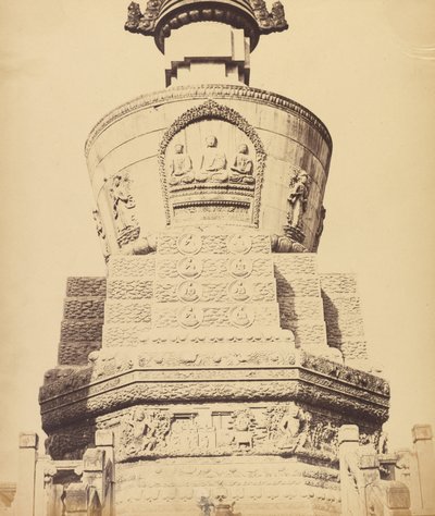 Arkitektonisk utsikt över Lama-templet nära Pekin, oktober 1860 av Felice Beato