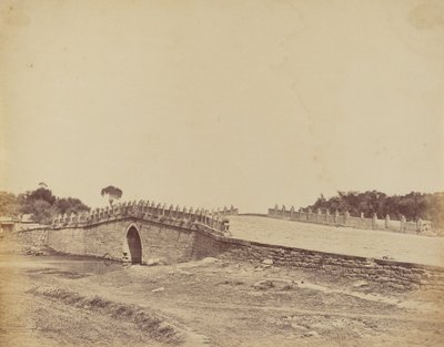 Bridge of Palichian nära Pekin, scenen för kampen med kejserliga kinesiska trupper, 21 september 1860 av Felice Beato