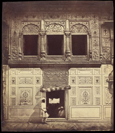 Interiör i Sikh -templet med marmormosaik av Felice Beato