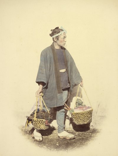 Japansk kock på väg tillbaka från marknaden av Felice Beato
