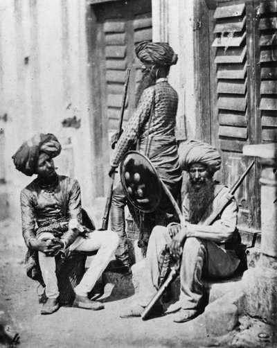 Sikh-officerare under det indiska upproret, 1858 av Felice Beato