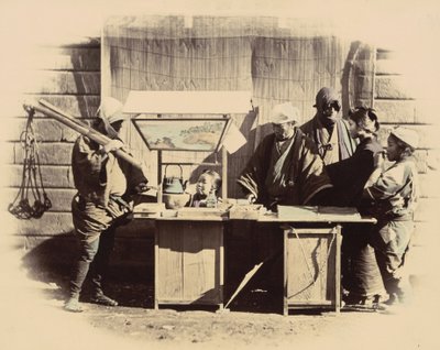 Street Refreshment Stalls, c. 1865. av Felice Beato
