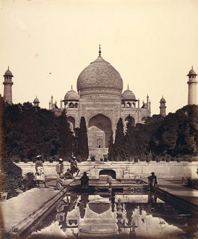 Taj Mahal med fontänerna av Felice Beato