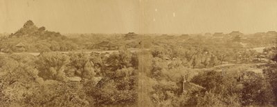 Utsikt över det kejserliga vinterpalatset, Pekin, visar den konstgjorda kvarnen, 29 oktober 1860 av Felice Beato