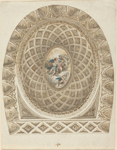 En Coffered Dome med Apollo och Phaeton av Felice Giani