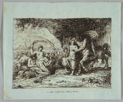 Achilles lärt ut av Centaur Chiron Hur man spelar Lyre av Felice Giani