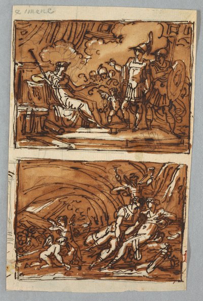Aeneas och Achates före Dido; kärleken till Aeneas och Dido av Felice Giani