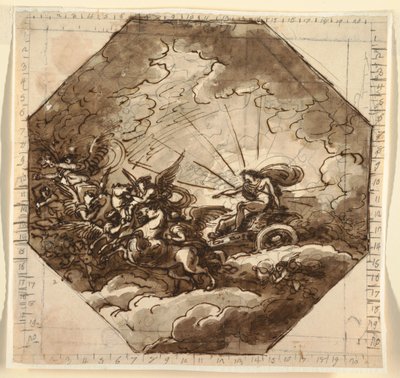 Apollo i sin vagn med Aurora, Ottogonale Room, Palazzo Milzetti, Faenza av Felice Giani