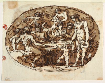 Bankett av gudarna, variant för matsalen, Palazzo Guarini, Forli av Felice Giani
