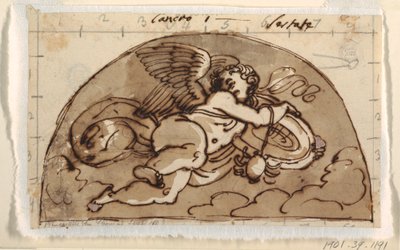 Cancer, Lunette for Ceiling, Octagonal Room, Palazzo Milzetti, Faenza av Felice Giani