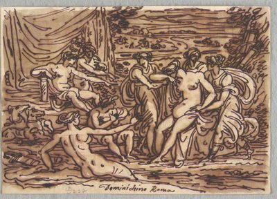 Diana och Callisto, efter Domenichino av Felice Giani