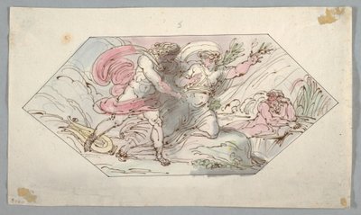 Teckning, Apollo och Daphne, 1796-98 av Felice Giani