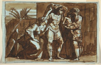 Teckning, Hektors farväl till Andromache, u.å. av Felice Giani