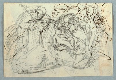 Teckning, Heliga familjen, 1800-1825 av Felice Giani