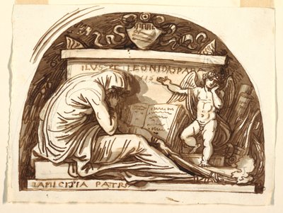 Teckning, Sepulkralmonument för Leonida Spada, 1815 av Felice Giani