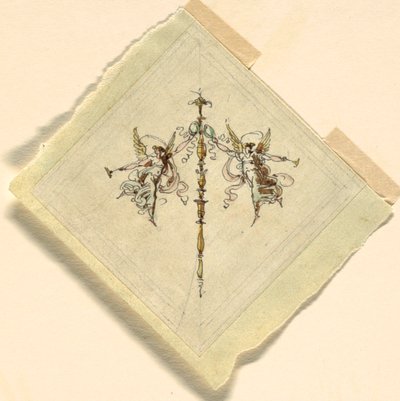 Berömmelse med Trumpet, Reception Hall, Palazzo Quirinale, Rom av Felice Giani