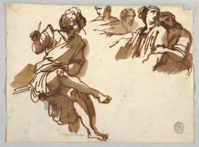 Fem figurer från Parnassus av Raphael Sanzio av Felice Giani