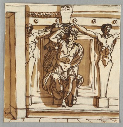 Godfrey de Bouillon, efter Giulio Romano och Raphael Sanzio av Felice Giani