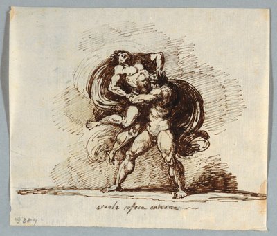 Hercules och Antaeus av Felice Giani