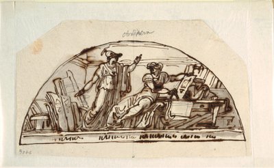 Lunett med Allegory of Architecture av Felice Giani