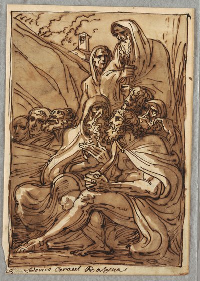 Sankt Antonius och eremiterna, studie efter Lodovico Carracci av Felice Giani