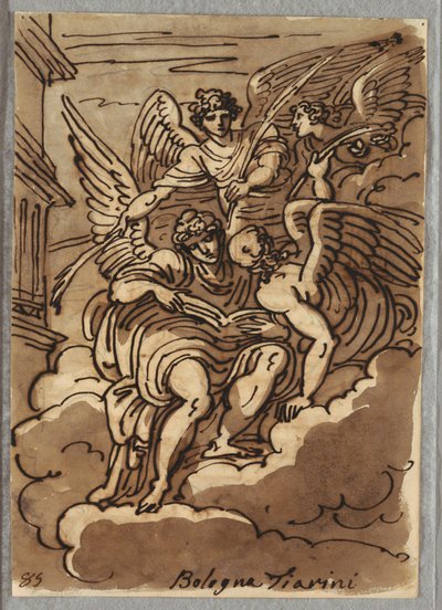 St Paul i molnen med änglar och palmer av Felice Giani