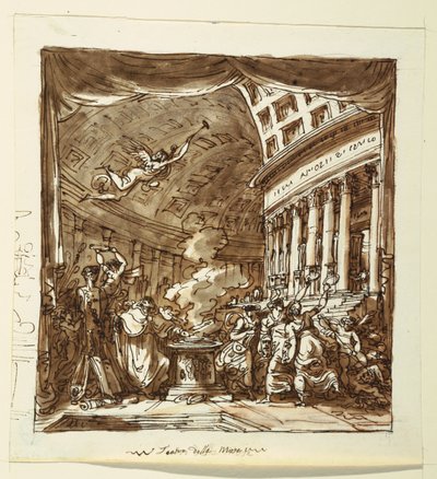 Scenografi: Gardin, The Workshop of Apollo av Felice Giani