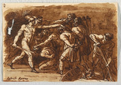 Slaget vid Ostia, efter Giulio Romano av Felice Giani