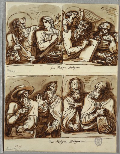 De fyra evangelisterna, studera efter Giambologna av Felice Giani