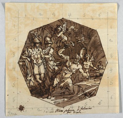 Vulcano smider Thunderbolts of Jove av Felice Giani