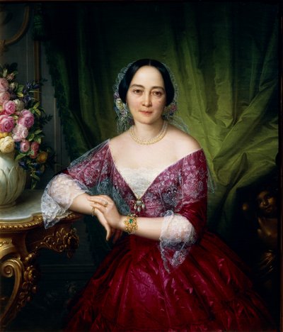 Porträtt av Anne Opulich av Felice Schiavoni, olja på duk av Felice Schiavoni
