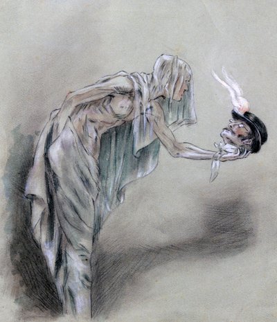 Bland de förbipasserande, c1850-1898 av Felicien Joseph Victor Rops