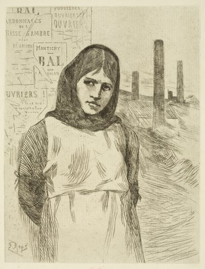 Strejken (Kolbrännerskan) av Félicien Rops