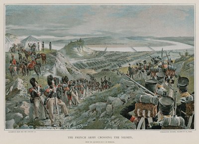 Den franska armén korsar Niemen av Felicien baron de Myrbach-Rheinfeld
