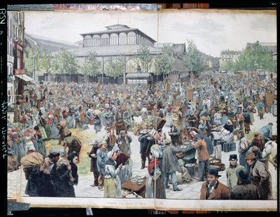 Utsikt över Les Halles, 1885 av Felicien baron de Myrbach-Rheinfeld