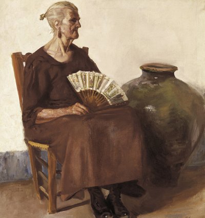 Sittande kvinna, 1900-talet (olja på duk) av Felipe Abarzuza y Rodriguez de Arias