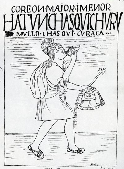 December, solgudens månad av Felipe Huaman Poma de Ayala