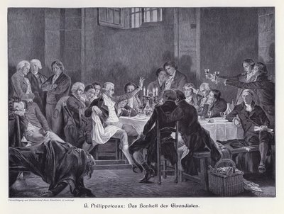 Girondinernas bankett (gravyr) av Felix (after) Philippoteaux