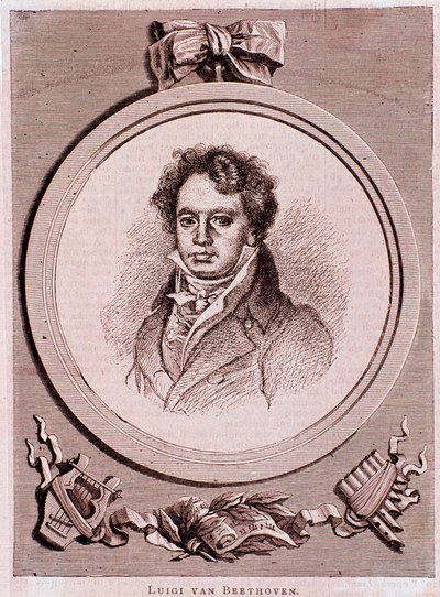 Porträtt av den tyske kompositören Ludwig van Beethoven av Felix Auguste Clement