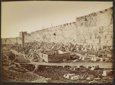 Mur och Gyllene porten, Jerusalem av Félix Bonfils