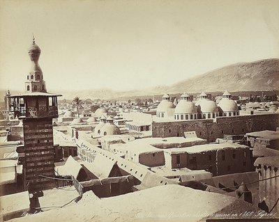 Vy över det kristna kvarteret i Damaskus, Syrien av Félix Bonfils